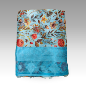 SSSD55680029_Sayy_blue Veer Bhadra Blue Saree | SaruSilk | Graceful Floral Charm for Festive Moments & Everyday Style | Women
