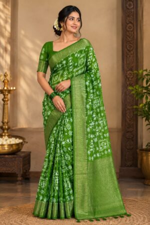 WhatsApp Image 2026-10-24 at 11.51.56 AM (1) Banarsi Varli Green Saree | SaruSilk | Lush Green Heritage with Graceful Traditional Detailing | Women