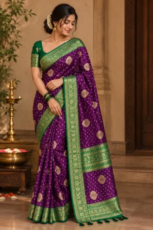 WhatsApp Image 2026-10-24 at 11.51.56 AM (3) Gangajal Purple Saree | SaruSilk | Amethyst Pallu Splendour with Effortless Ethnic Grace | Women