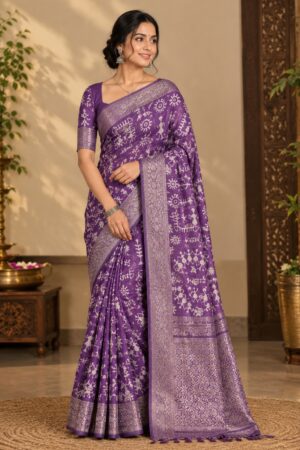 WhatsApp Image 2026-10-24 at 11.51.56 AM Banarsi Varli Purple Saree | SaruSilk | Royal Tribal Artistry with a Festive Traditional Touch | Women